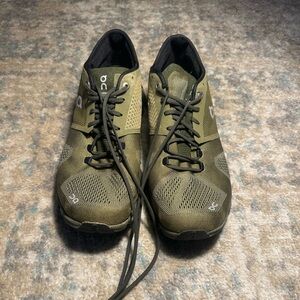 On Running Green Athletic Shoes with Durable Design